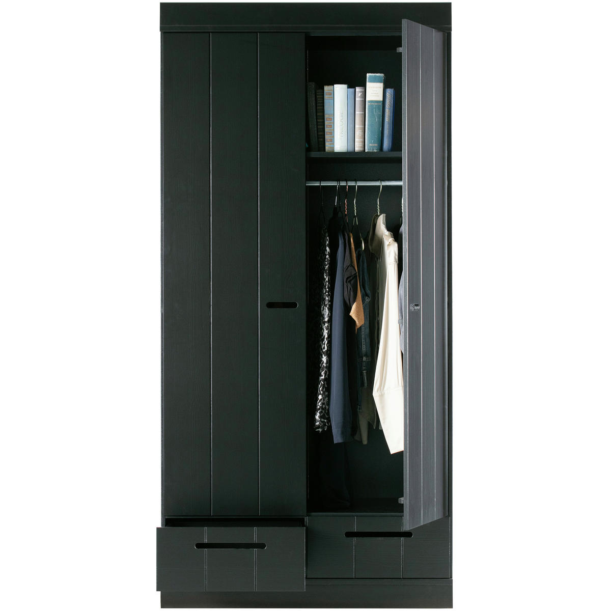 DREHTÜRENSCHRANK  in Schwarz  - Schwarz, Design, Holz (94/195/53cm) - Livetastic