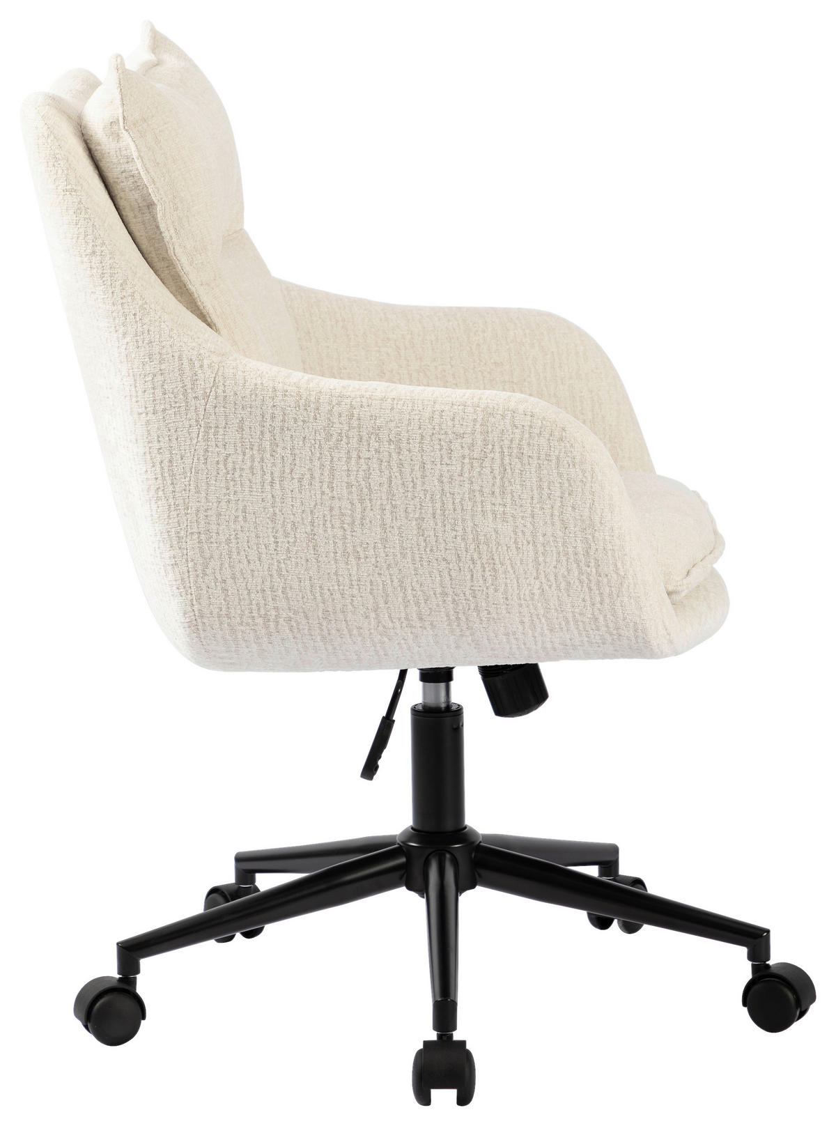 DREHSTUHL Webstoff Schwarz, Beige  - Beige/Schwarz, Modern, Kunststoff/Textil (58/85-93/58cm) - MID.YOU