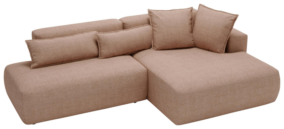 ECKSOFA Chenille Braun  - Schwarz/Braun, Design, Kunststoff/Textil (284/160cm) - Livetastic