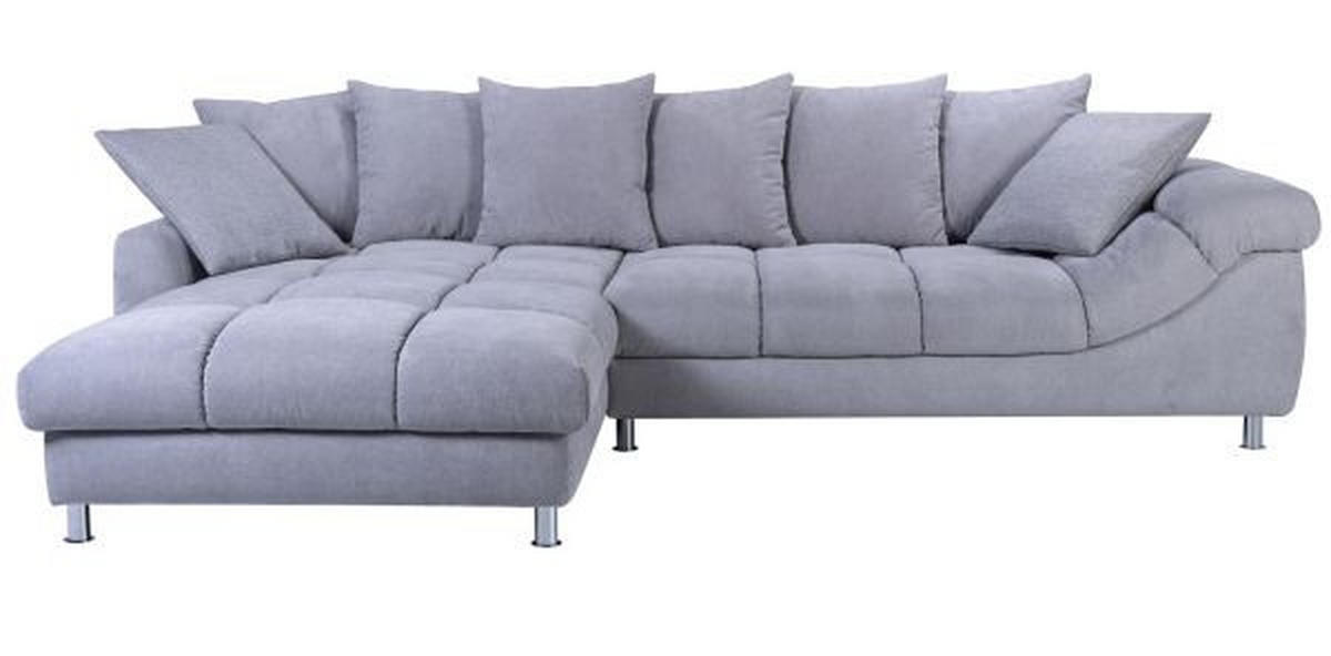SEDEŽNA GARNITURA, mikrovlakna siva  - barve kroma/srebrne barve, Design, kovina/tekstil (228/337cm) - Carryhome