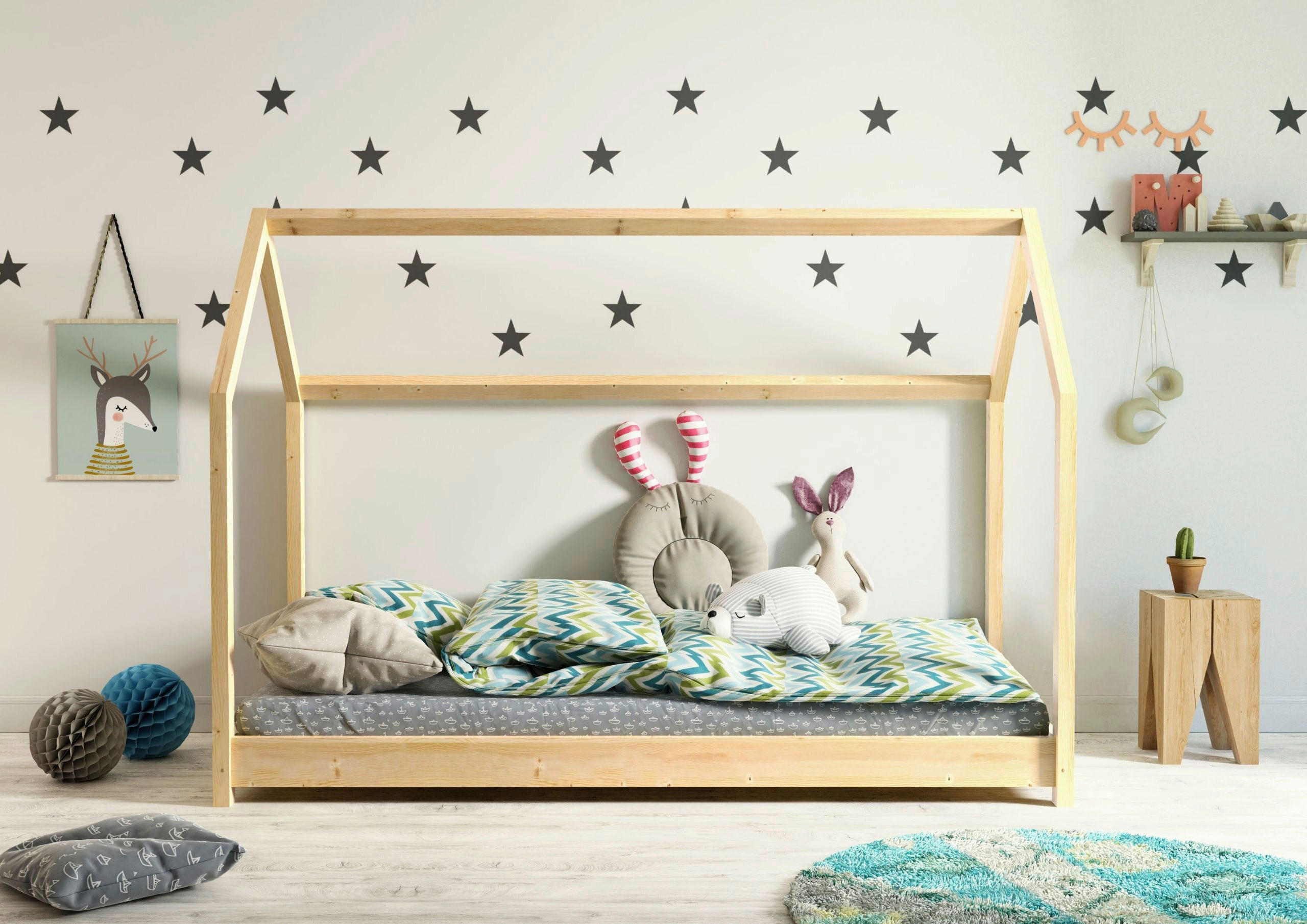 HAUSBETT 80/180 cm  in Kieferfarben  - Birkefarben/Kieferfarben, MODERN, Holz (80/180cm) - MID.YOU