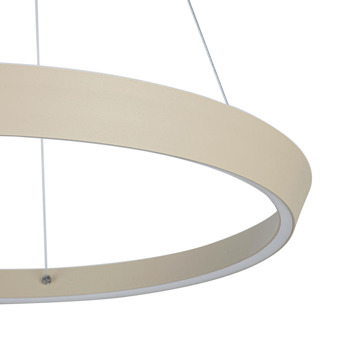 LED LUSTER  50/130 cm      - bela/boja peska, Trendi, metal/plastika (50/130cm) - Novel