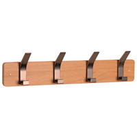 LIŠTA S HÁČIKMI - farba ušľachtilej ocele/farba duba, Modern, kov/kompozitné drevo (45/10/6cm)