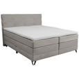 BOXSPRINGBETT 160/200 cm  in Grau  - Schwarz/Grau, KONVENTIONELL, Textil/Metall (160/200cm) - Carryhome