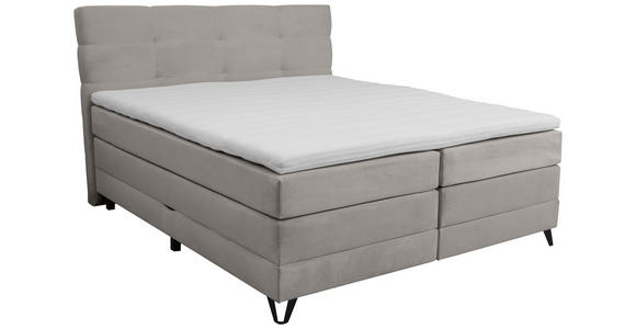 BOXSPRINGBETT 160/200 cm  in Grau  - Schwarz/Grau, KONVENTIONELL, Textil/Metall (160/200cm) - Carryhome
