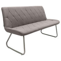 SITZBANK 155/87/65 cm Webstoff Grau, Edelstahlfarben  - Edelstahlfarben/Grau, Design, Textil/Metall (155/87/65cm) - Novel