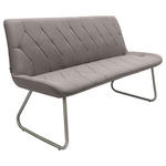 SITZBANK 155/87/65 cm Webstoff Grau, Edelstahlfarben  - Edelstahlfarben/Grau, Design, Textil/Metall (155/87/65cm) - Novel