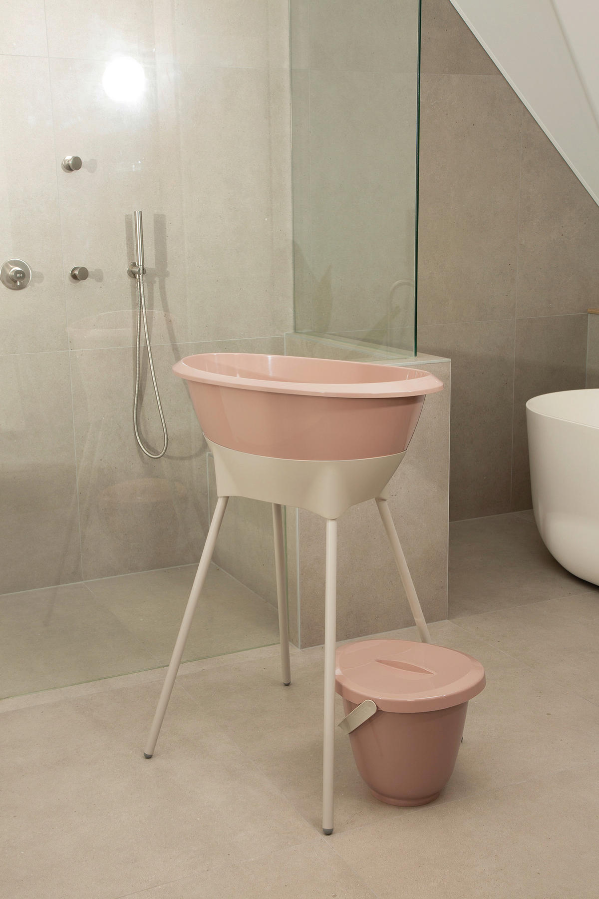 BABYBADESET Blush Pink 8-teilig  - Altrosa, Basics, Kunststoff (79,5/40/46cm) - Luma