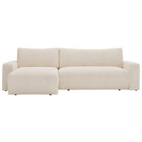 ECKSOFA Cord Creme  - Creme/Schwarz, Modern, Kunststoff/Textil (150/245cm) - Carryhome