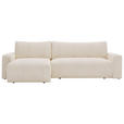 ECKSOFA in Cord Creme  - Creme/Schwarz, MODERN, Kunststoff/Textil (150/245cm) - Carryhome