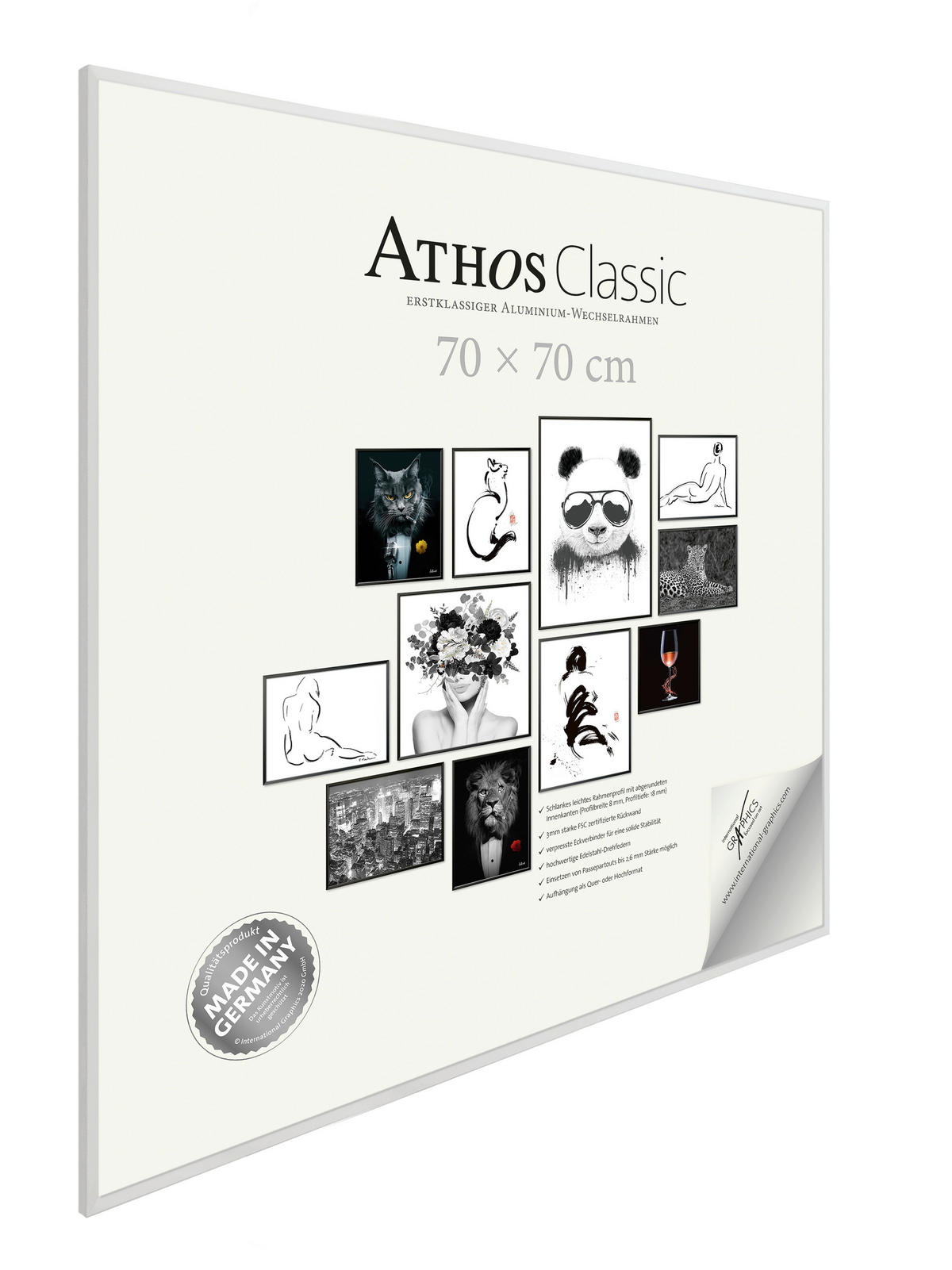 BILDERRAHMEN - Chromfarben, Basics, Papier/Holzwerkstoff (70/70/1,8cm)