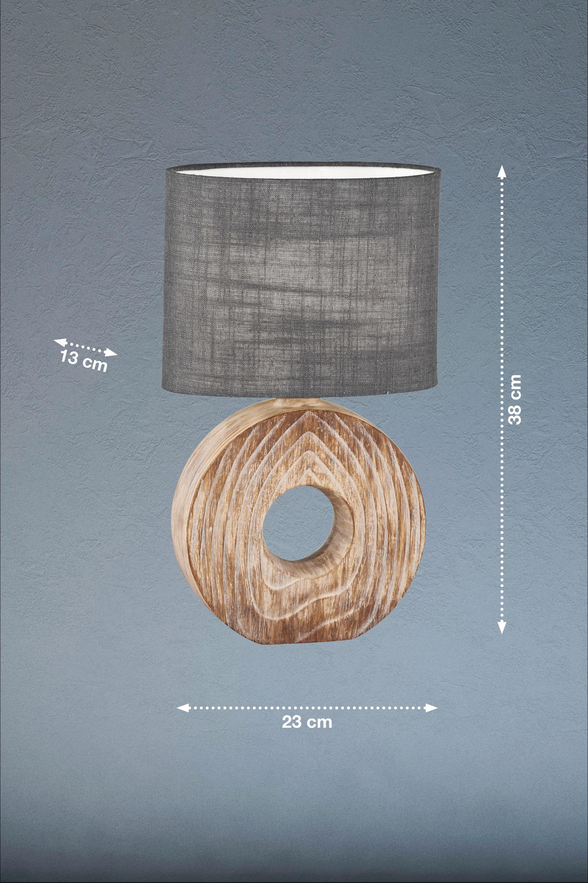 BORDSLAMPA Hanke   - vit/brun, Basics, textil/keramik (23/13/38cm) - Fischer & Honsel