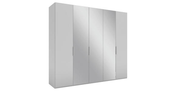 DREHTÜRENSCHRANK 250/223/62 cm 5-türig Grau  - Alufarben/Grau, KONVENTIONELL, Glas/Holzwerkstoff (250/223/62cm) - Novel