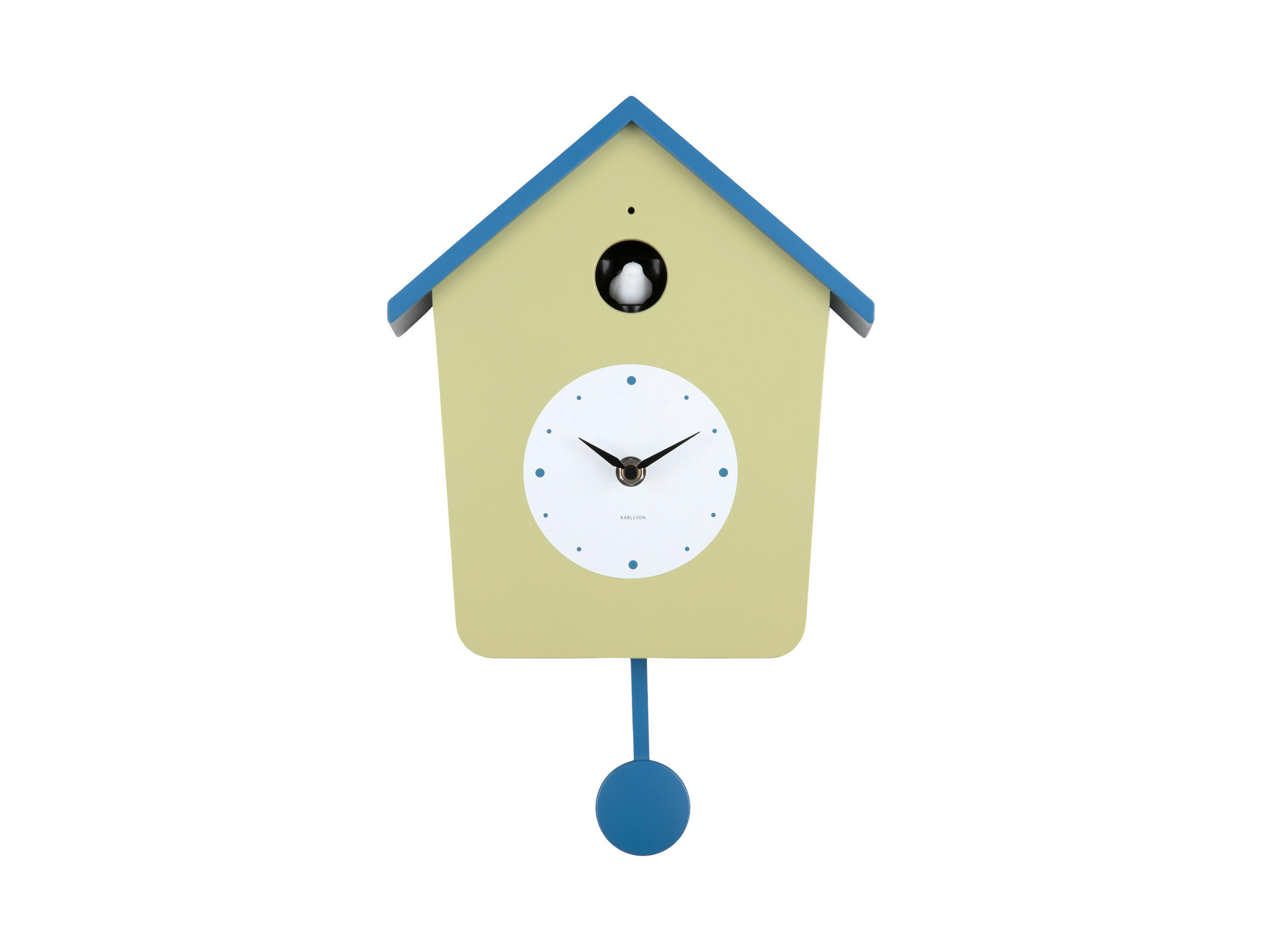 WANDUHR  Hellgelb, Pastellblau  - Pastellblau/Hellgelb, Basics, Kunststoff (23/10.5/26cm) - Karlsson