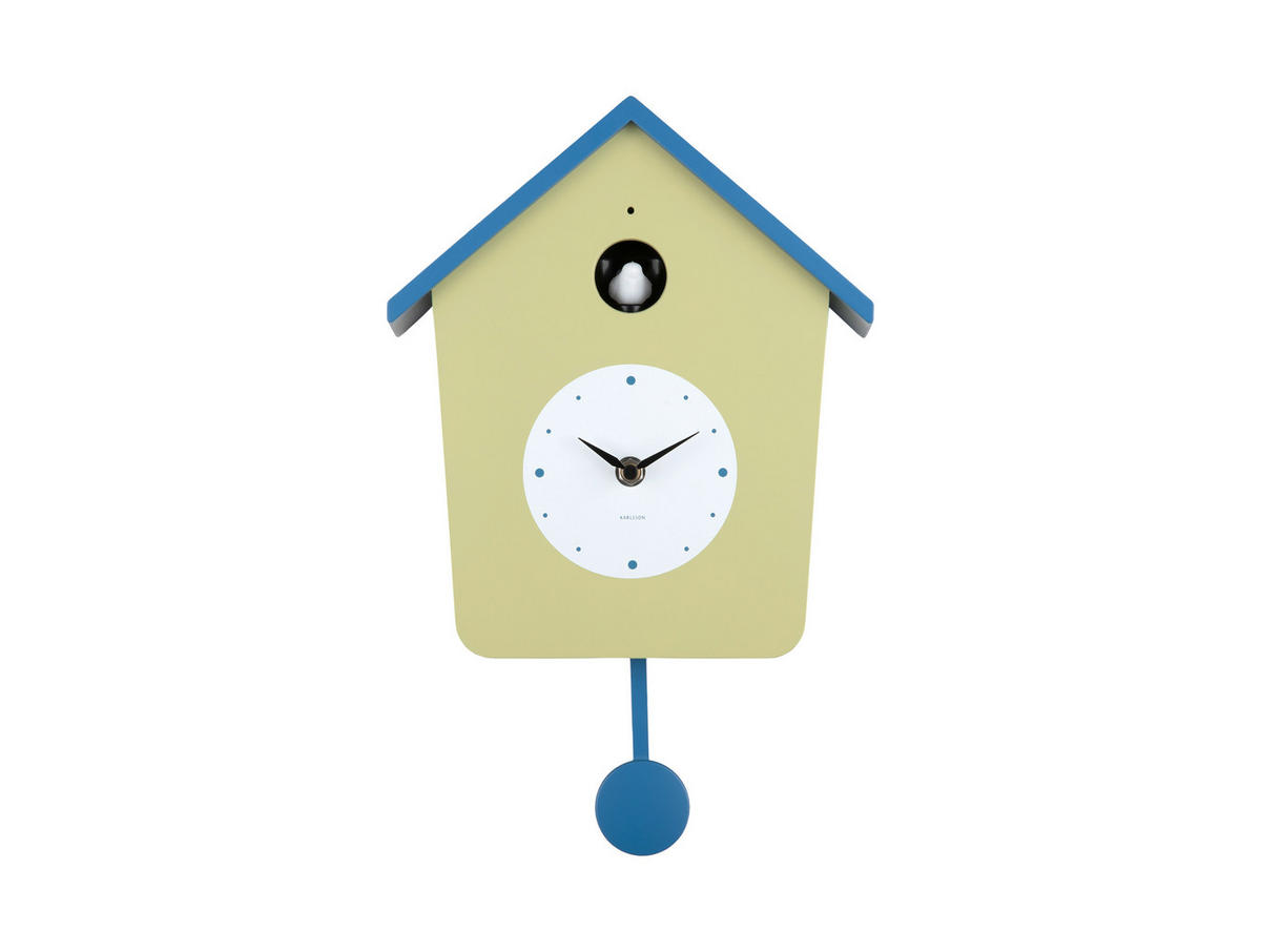 WANDUHR   - Pastellblau/Hellgelb, Basics, Kunststoff (23/10.5/26cm) - Karlsson