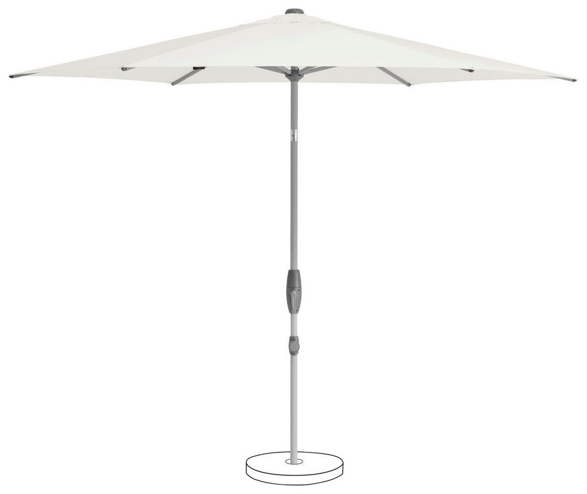 SONNENSCHIRM 300 cm Naturfarben  - Silberfarben/Naturfarben, Basics, Textil/Metall (300/300cm) - Suncomfort by Glatz