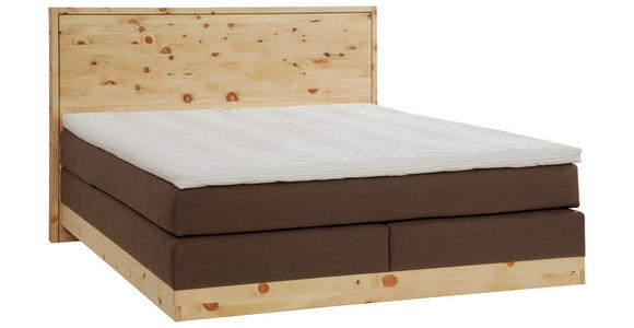 BOXSPRINGBETT 180/200 cm in Dunkelbraun, Zirbelkieferfarben - Dunkelbraun/Zirbelkieferfarben, Natur, Holz/Textil (180/200cm) - Valnatura