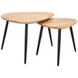 COUCHTISCHSET Akazie vollmassiv 74/68/45 cm Freiform Schwarz, Akaziefarben  - Schwarz/Akaziefarben, Design, Holz/Metall (74/68/45cm) - Carryhome