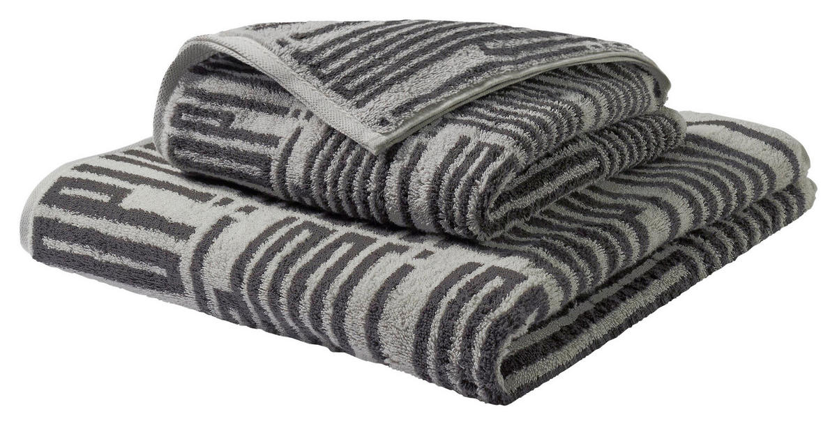 HANDTUCH BARS ALLOVER Grau, Platinfarben  - Platinfarben/Grau, Basics, Textil (50/100cm) - Joop!