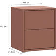NACHTSCHRANK 50/58/42 cm  - Silberfarben/Terracotta, Trend, Holzwerkstoff/Kunststoff (50/58/42cm) - Carryhome