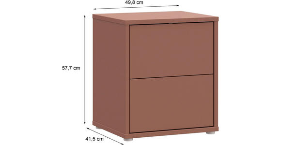 NACHTSCHRANK 50/58/42 cm  - Silberfarben/Terracotta, Trend, Holzwerkstoff/Kunststoff (50/58/42cm) - Carryhome