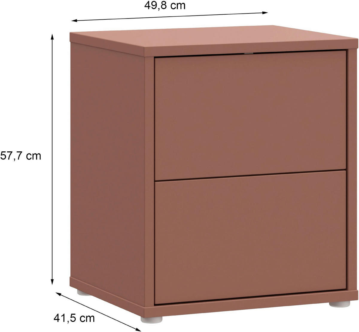 NACHTSCHRANK 50/58/42 cm  - Silberfarben/Terracotta, Trend, Holzwerkstoff/Kunststoff (50/58/42cm) - Carryhome
