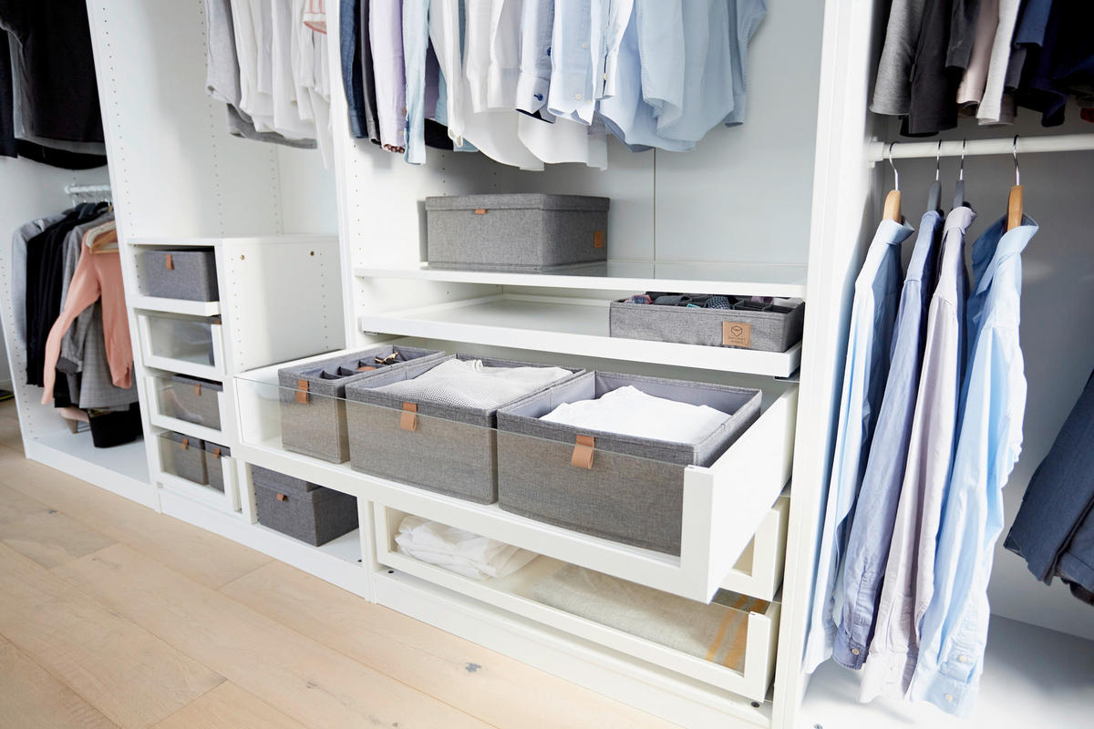 ORGANIZER  - Grau, Basics, Karton/Textil (30/30/15cm) - Store It