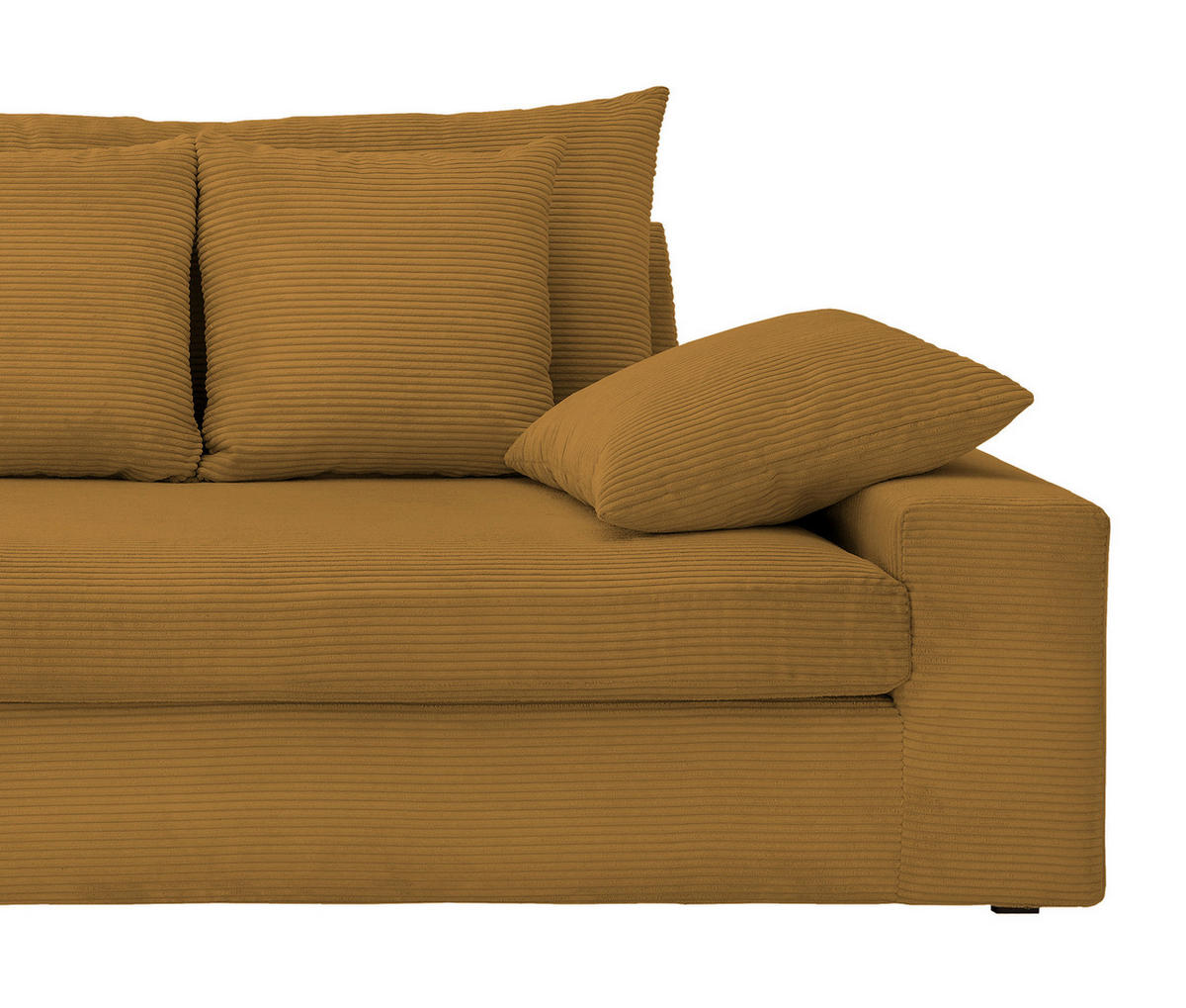 VIERSITZER-SOFA in Cord Goldfarben  - Goldfarben/Schwarz, MODERN, Kunststoff/Textil (308/80/140cm) - Livetastic