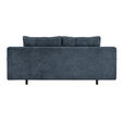 SCHLAFSOFA Chenille Dunkelblau  inkl. Rückenkissen, Armlehnenkissen, Bettkasten, Schlaffunktion, Rücken echt  - Schwarz/Dunkelblau, KONVENTIONELL, Textil/Metall (203/94/96cm) - Carryhome