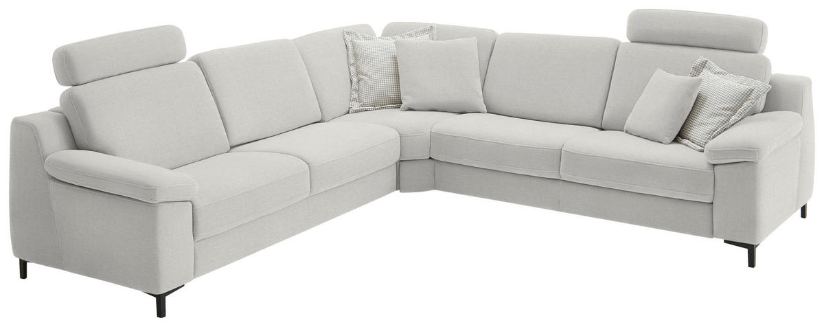 ECKSOFA Chenille Naturfarben  - Schwarz/Naturfarben, Design, Textil/Metall (278/278cm) - Valdera