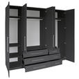 DREHTÜRENSCHRANK  in Anthrazit, Anthrazit Hochglanz  - Anthrazit/Anthrazit Hochglanz, KONVENTIONELL, Holzwerkstoff/Metall (244/218,6/59,4cm) - Xora