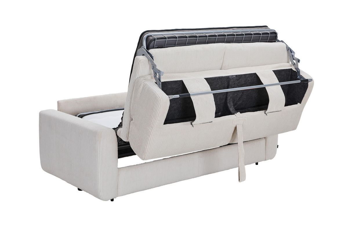 SCHLAFSOFA Cord Rot  - Rot/Schwarz, Design, Kunststoff/Textil (200/84/98cm) - Novel