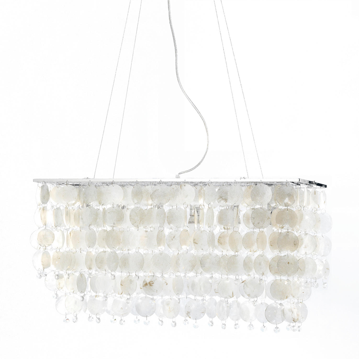 XXXLutz Pendelleuchte Chrom, Perlmutt 40x110x70 cm