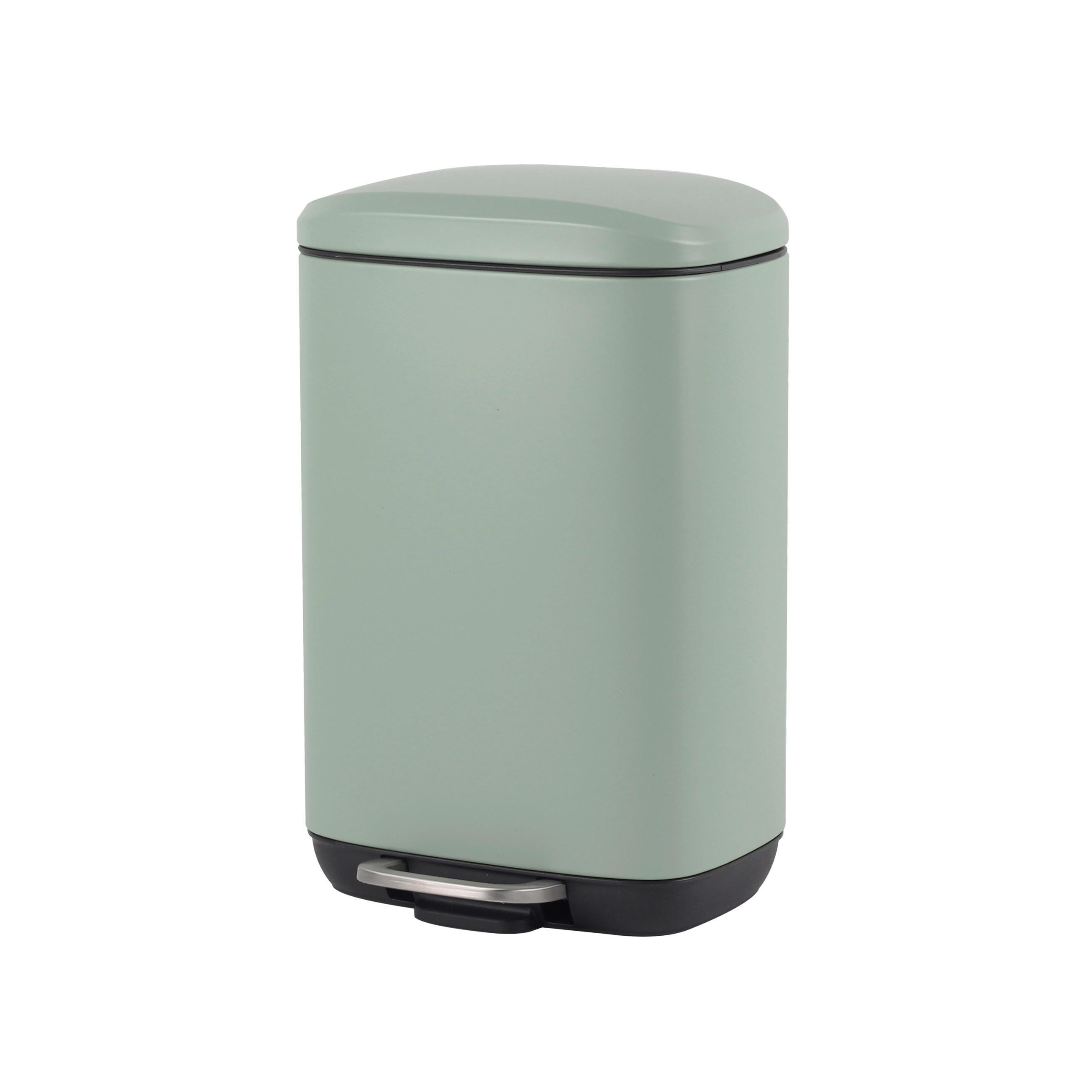 TRETEIMER 5 L  - Schwarz/Grün, Basics, Kunststoff/Metall (21/32,7/19,5cm) - Novel