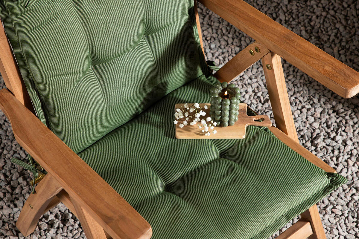 RELAXSESSELAUFLAGE in Grün  - Grün, MODERN, Textil (116/5,5/46cm) - Gardenson