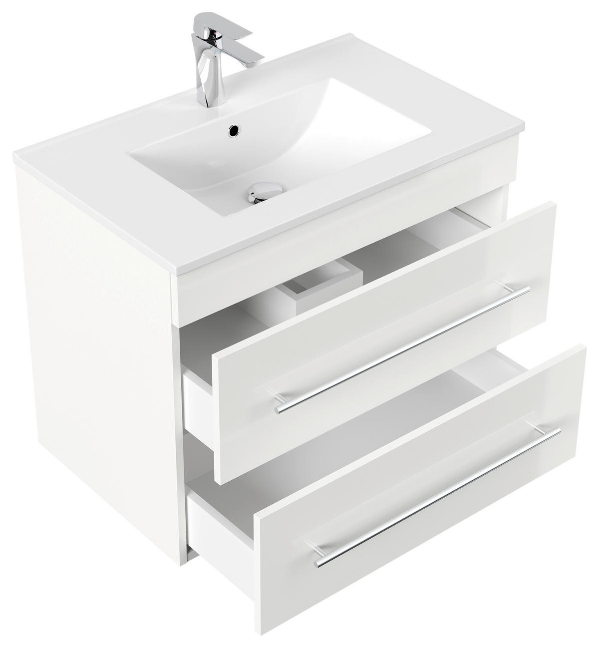 WASCHTISCHKOMBI 75,5 cm  - Weiß Hochglanz/Weiß, Basics, Keramik/Holzwerkstoff (75,5cm) - MID.YOU