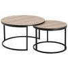 COUCHTISCHSET in Metall, Holzwerkstoff  - Eichefarben/Schwarz, Design, Holzwerkstoff/Metall (80/60/45/42/80/60cm) - MID.YOU