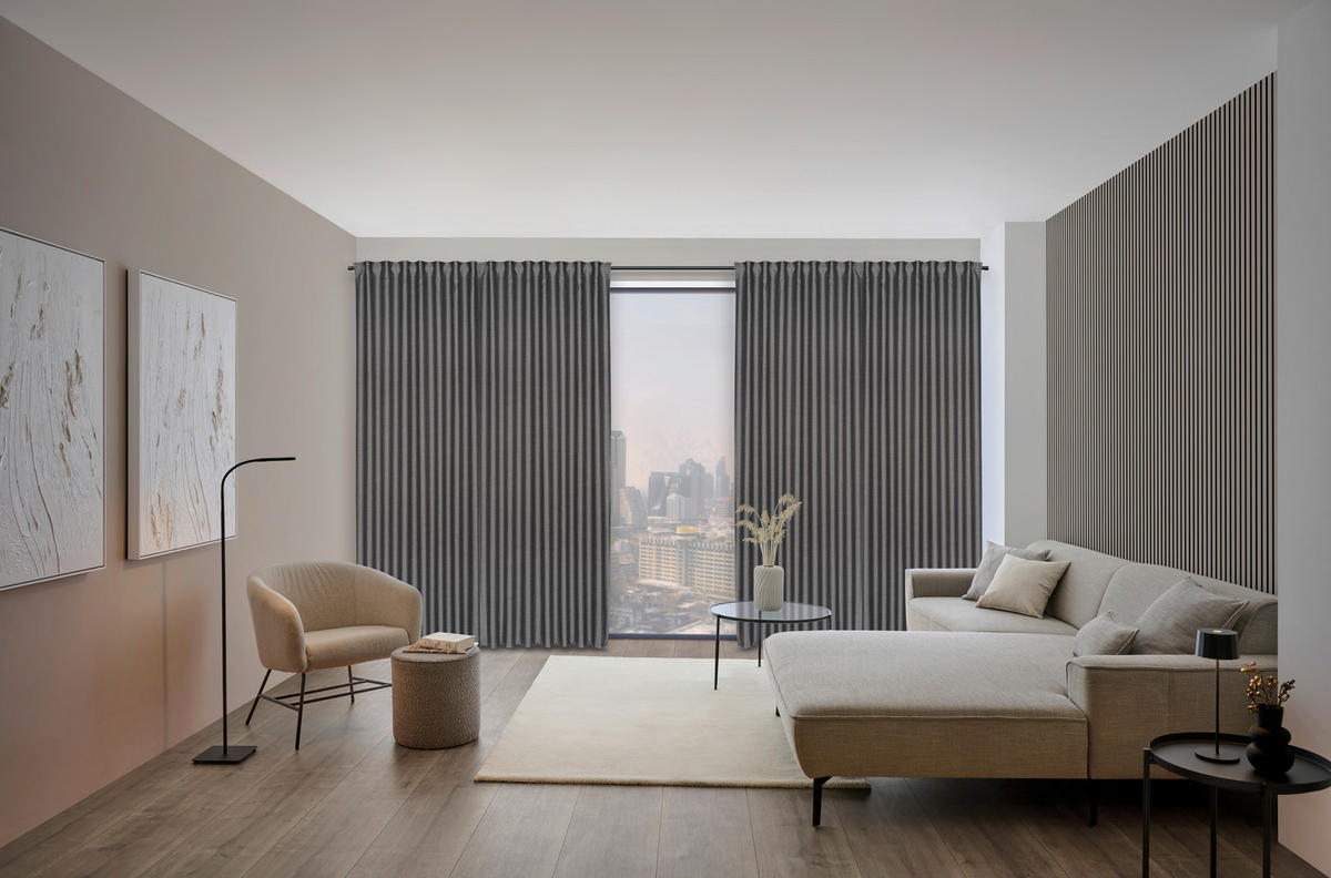 FERTIGVORHANG  blickdicht   140/260 cm  - Anthrazit, Design, Textil (140/260cm) - Dieter Knoll