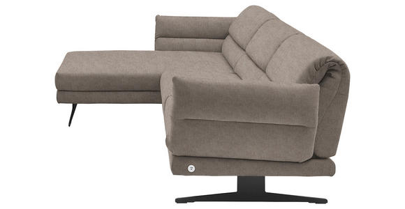 ECKSOFA Taupe Flachgewebe  - Taupe/Schwarz, Design, Textil/Metall (176-217/279-327cm) - Dieter Knoll