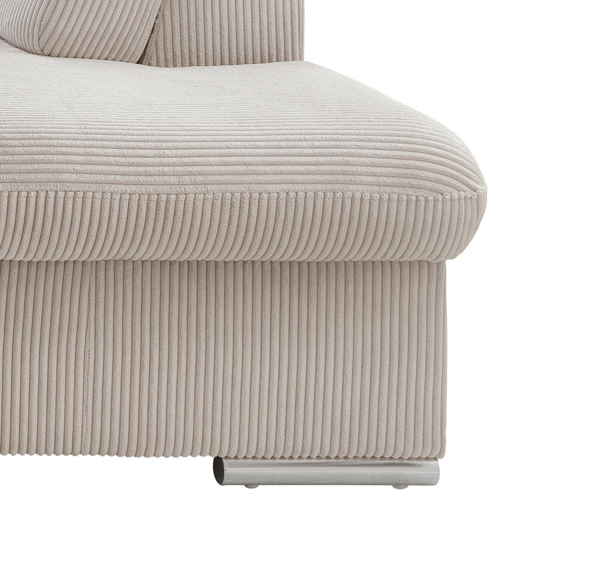 ECKSOFA in Cord Beige  - Chromfarben/Beige, Design, Textil/Metall (283/228cm) - Livetastic