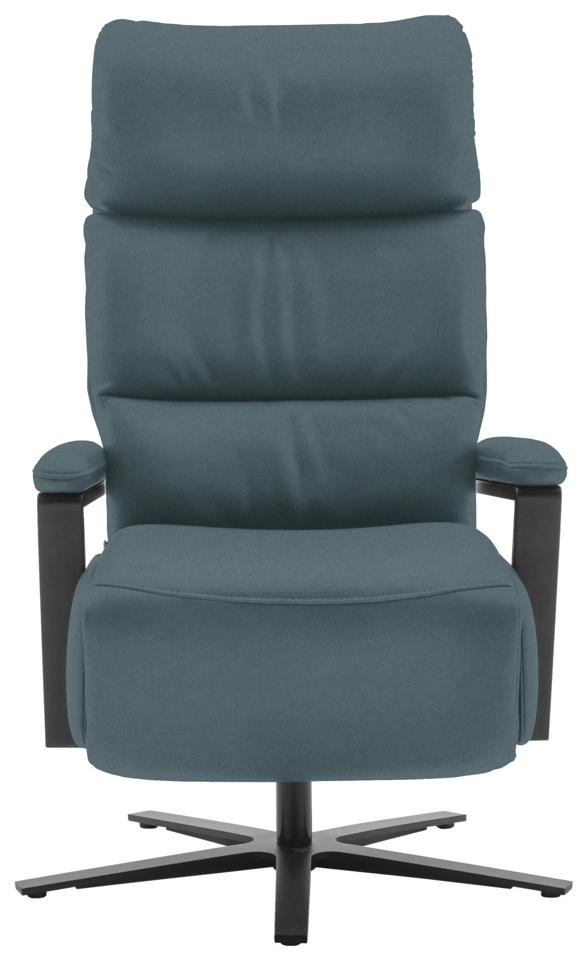 FERNSEHSESSEL  mit Relaxfunktion Echtleder Blaugrau  - Blaugrau/Schwarz, Design, Leder/Metall (74/111/85cm) - Schöner Wohnen