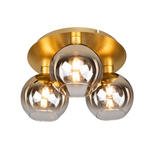 DECKENLEUCHTE Gold 50/2/24,5 cm   - Goldfarben, Design, Glas/Metall (50/2/24,5cm) - Dieter Knoll