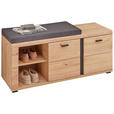 GARDEROBENBANK  in 120/49/40 cm  - Eichefarben/Anthrazit, Natur, Holz/Holzwerkstoff (120/49/40cm) - Linea Natura