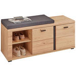 GARDEROBENBANK  in 120/49/40 cm  - Eichefarben/Anthrazit, Natur, Holz/Holzwerkstoff (120/49/40cm) - Linea Natura