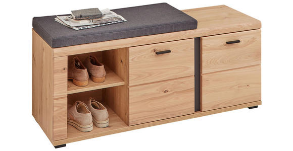 GARDEROBENBANK  in 120/49/40 cm  - Eichefarben/Anthrazit, Natur, Holz/Holzwerkstoff (120/49/40cm) - Linea Natura