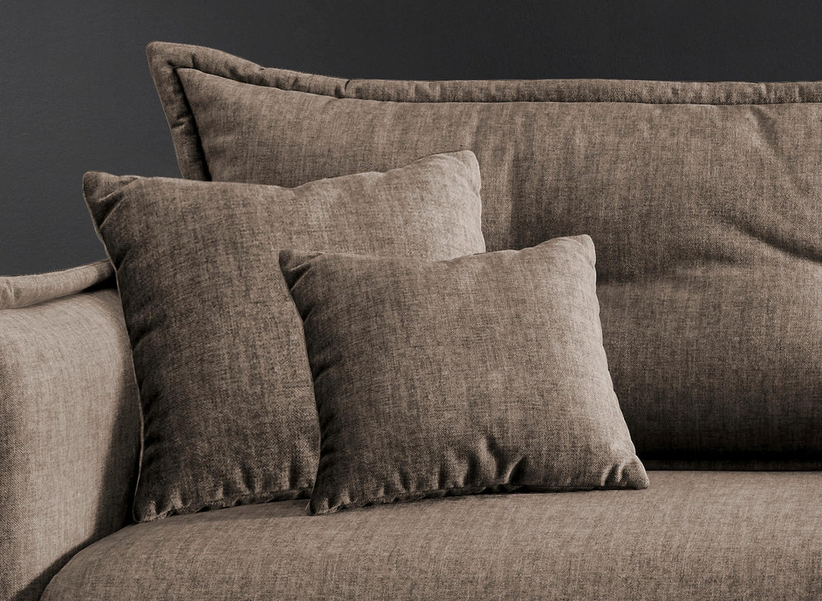 ECKSOFA in Velours Braun  - Türkis/Schwarz, Modern, Textil/Metall (255/180cm) - Livetastic