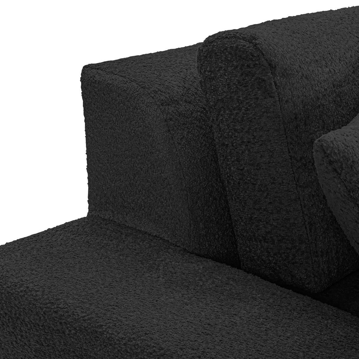 BIGSOFA Struktur, Bouclé Anthrazit  - Greige/Anthrazit, MODERN, Kunststoff/Textil (240/76/125cm) - Landscape