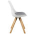 STUHL Flachgewebe Hellgrau, Weiß - Eichefarben/Hellgrau, Design, Holz/Kunststoff (48/82/56cm) - Carryhome