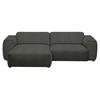 ECKSOFA in Webstoff Dunkelgrün  171/265 cm  - Dunkelgrün/Schwarz, Design, Kunststoff/Textil (171/265cm) - home24