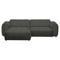 ECKSOFA in Webstoff Dunkelgrün  171/265 cm  - Dunkelgrün/Schwarz, Design, Kunststoff/Textil (171/265cm) - home24